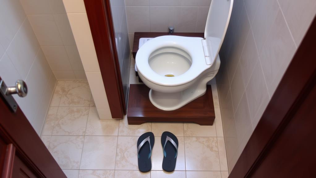 footwear etiquette in restrooms