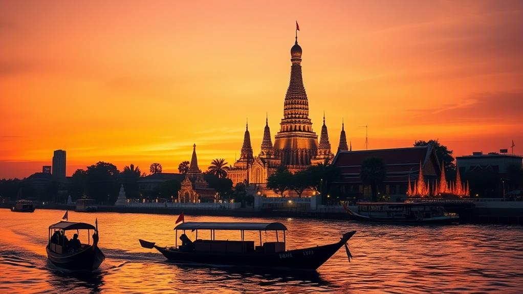 majestic temple along river