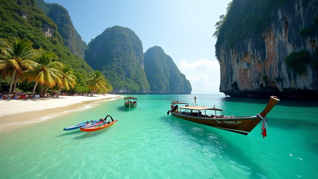 railay beach s limestone cliffs